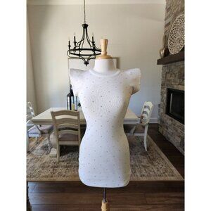 NWT‎ Mulaya Boutique White Studded Bodycon Concert Mini Dress Size S/M